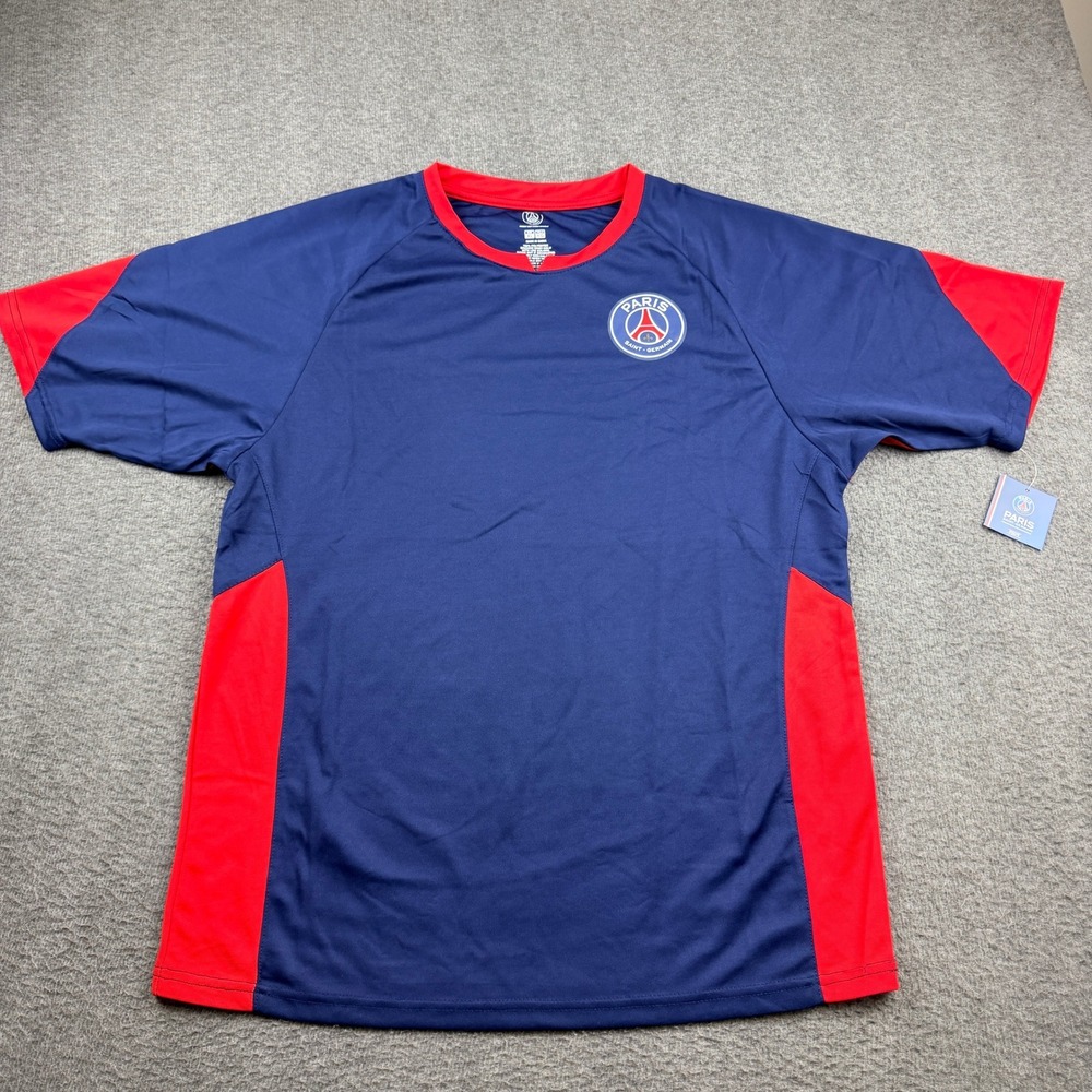 Paris Saint-Germain PSG Soccer Jersey Men's XL Navy Blue Red PSG101PF NWT